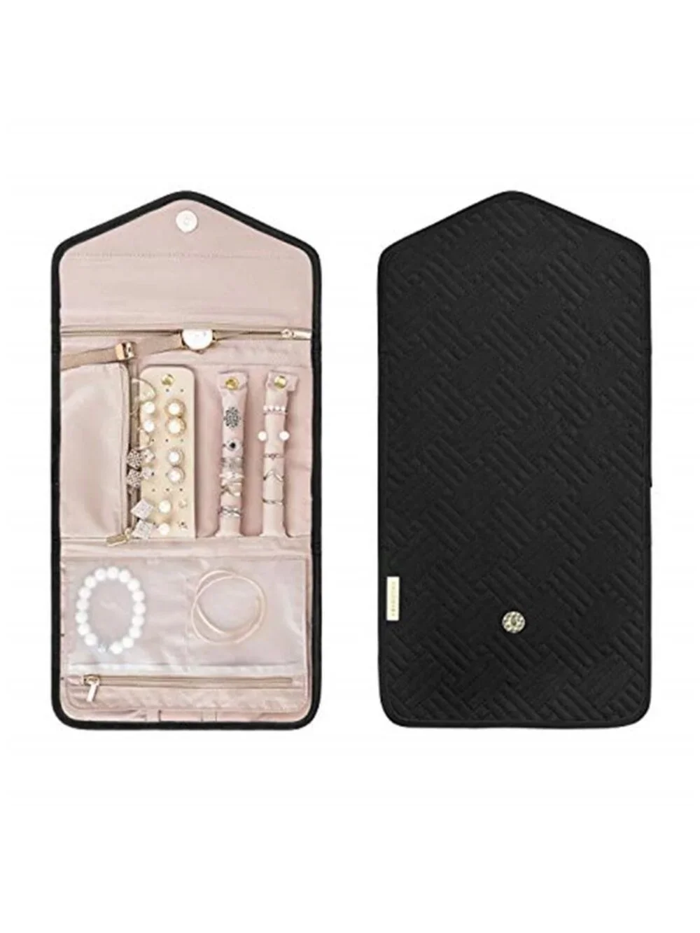 Travel Jewelry Organizer Case Necklace Ring Earring Storage Roll Pouch